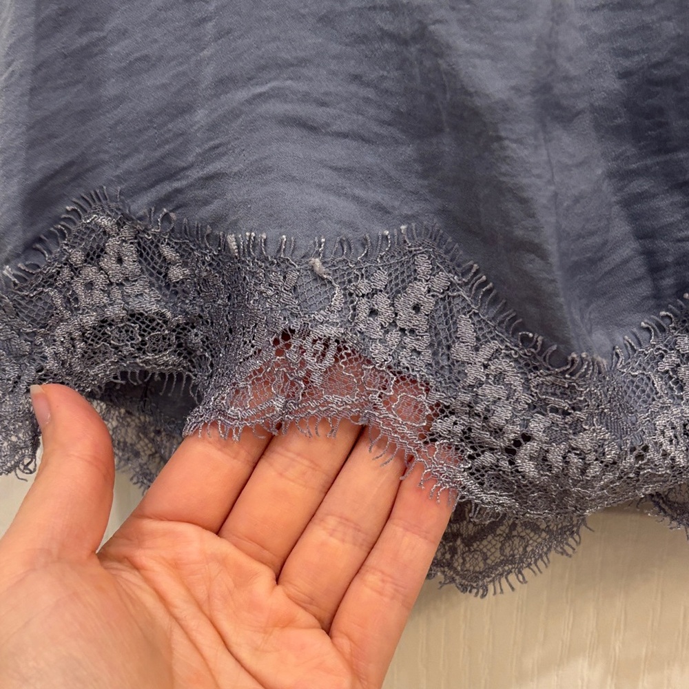 Aerie Soft Blue Lace Chemise - Picture 4 of 6